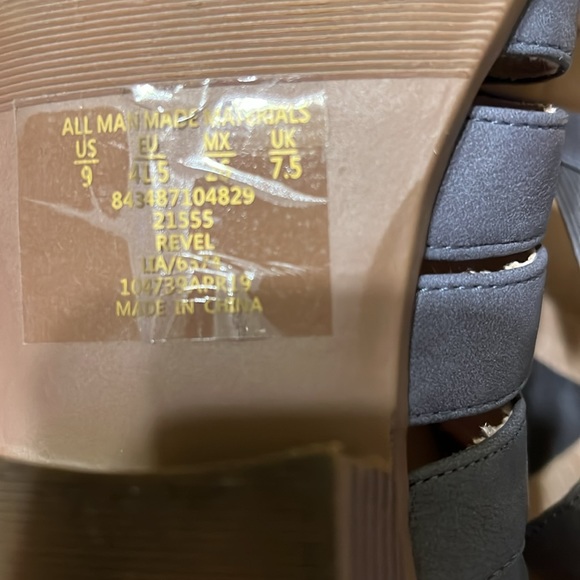 Ladies size 9 “booties”.  High ankle strap sandals blue gray. Lightly worn. - Picture 6 of 6